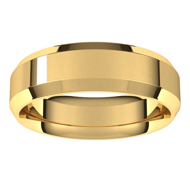 Beveled-Edge Comfort-Fit Flat Band, 7 mm