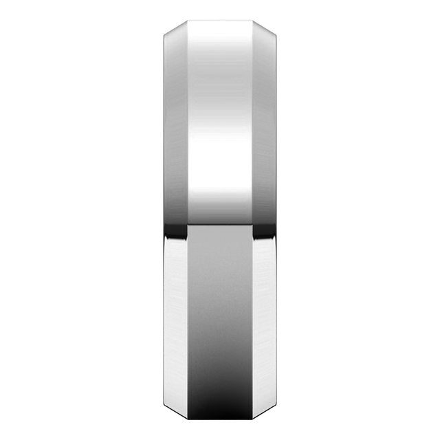 Beveled-Edge Comfort-Fit Flat Band, 7 mm