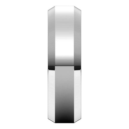 Beveled-Edge Comfort-Fit Flat Band, 7 mm
