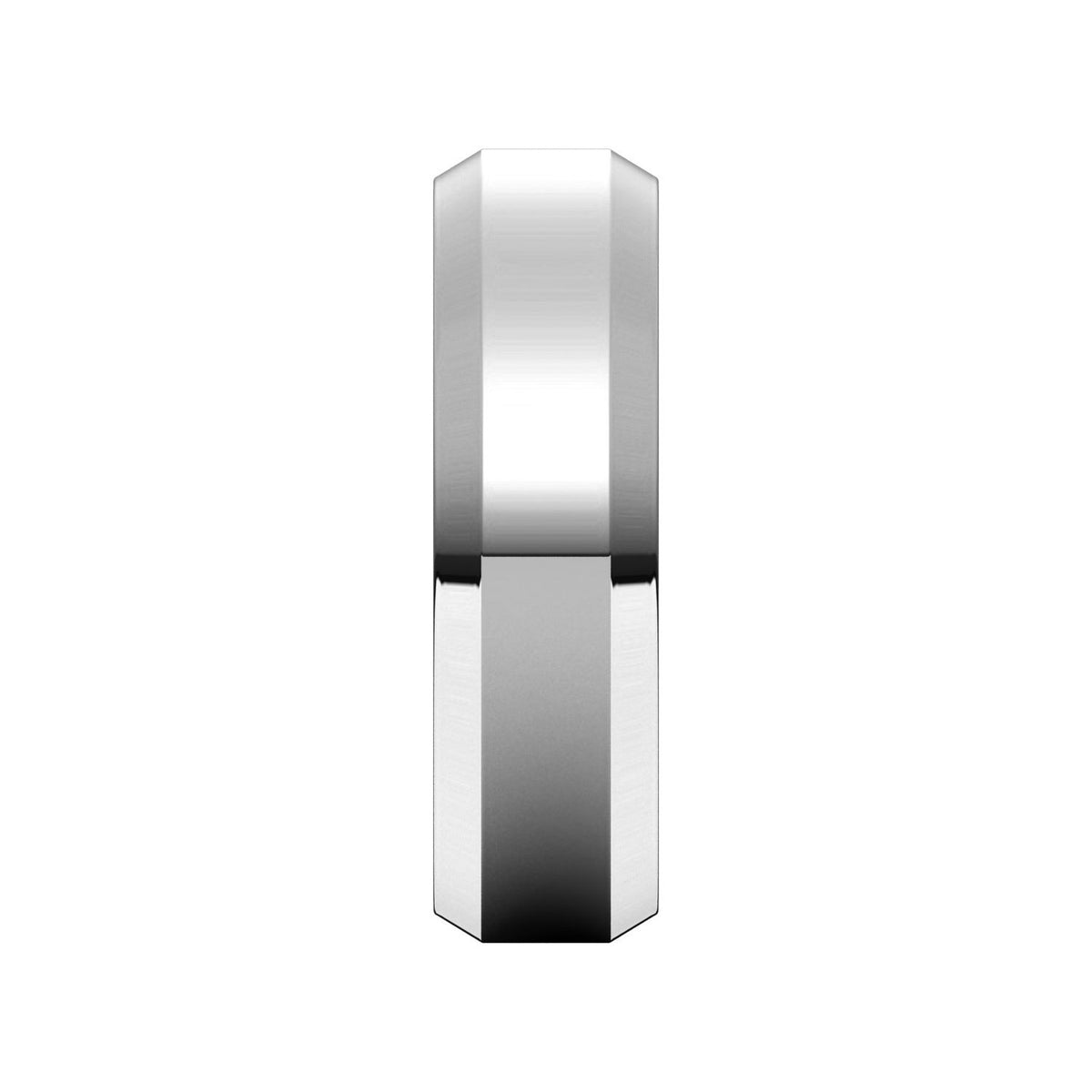 Beveled-Edge Comfort-Fit Flat Band, 7 mm