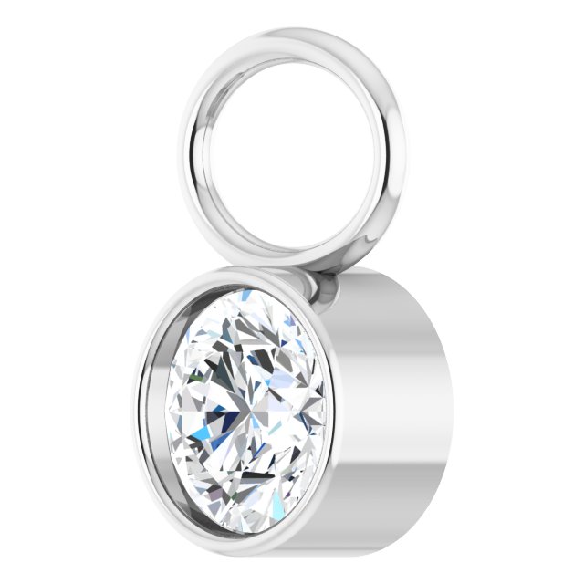 1/4 CT Natural Diamond Hoop Dangle, 6.17 mm x 10.58 mm