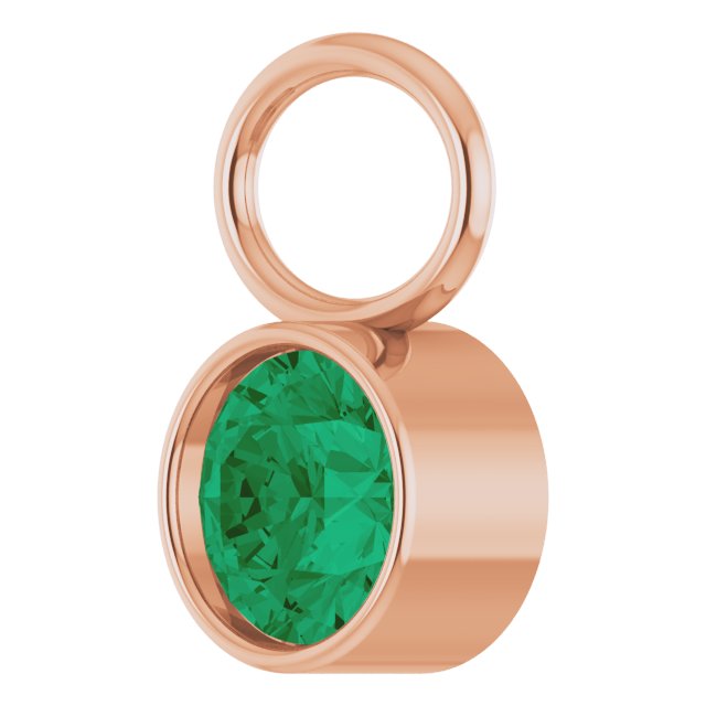Lab-Grown Emerald Hoop Dangle, 6.17 mm x 8.51 mm