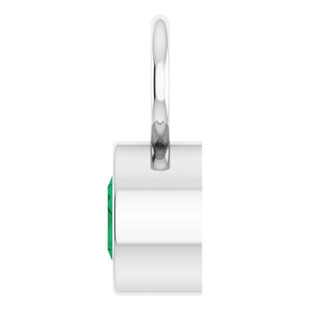 Lab-Grown Emerald Hoop Dangle, 6.17 mm x 8.51 mm