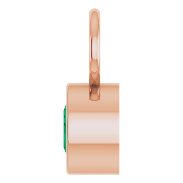 Lab-Grown Emerald Hoop Dangle, 6.17 mm x 8.51 mm