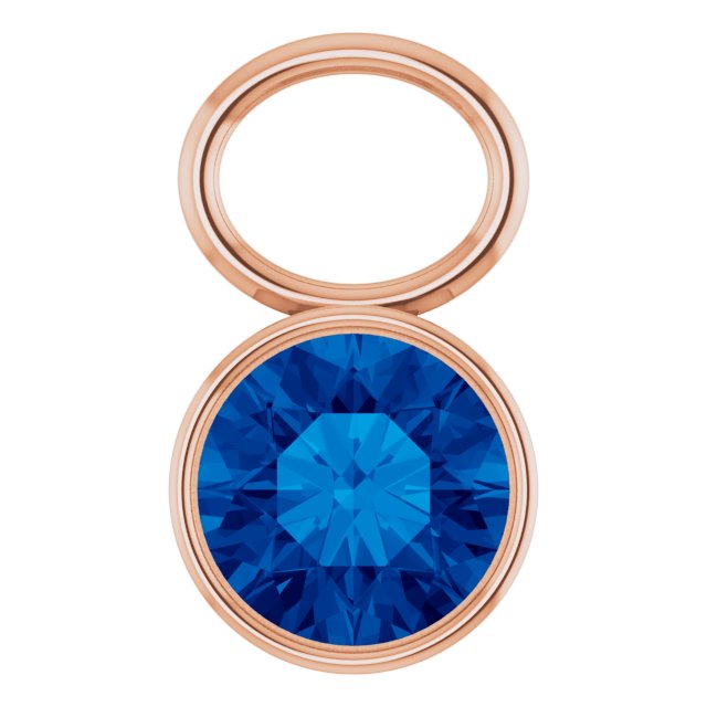 Lab-Grown Blue Sapphire Hoop Dangle, 6.17 mm x 8.51 mm