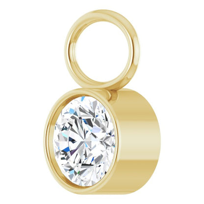 1/3 CT Natural Diamond Hoop Dangle, 6.52 mm x 11.06 mm