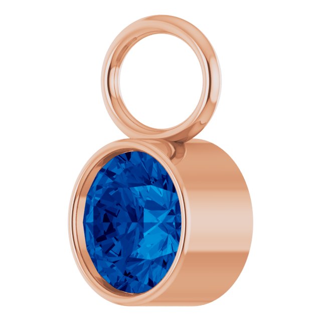 Lab-Grown Blue Sapphire Hoop Dangle, 6.17 mm x 8.51 mm