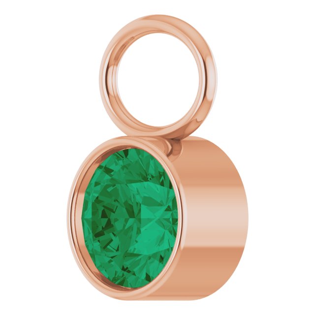 Lab-Grown Emerald Hoop Dangle, 6.17 mm x 8.51 mm