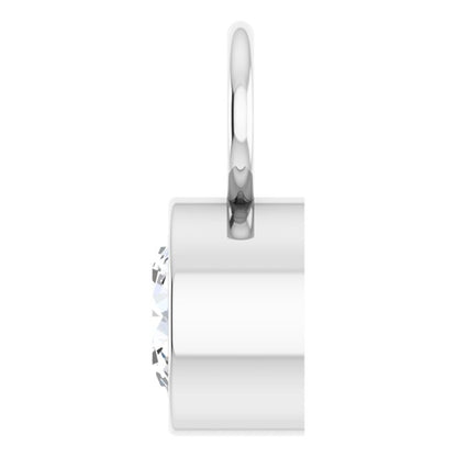 1/3 CT Natural Diamond Hoop Dangle, 6.52 mm x 11.06 mm
