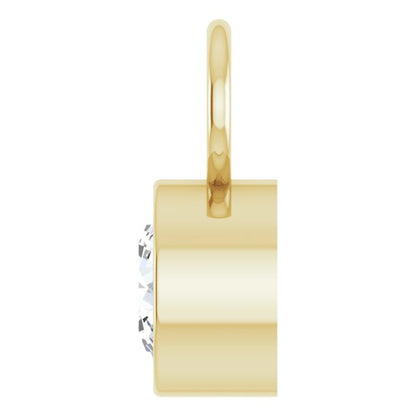 1/3 CT Natural Diamond Hoop Dangle, 6.52 mm x 11.06 mm