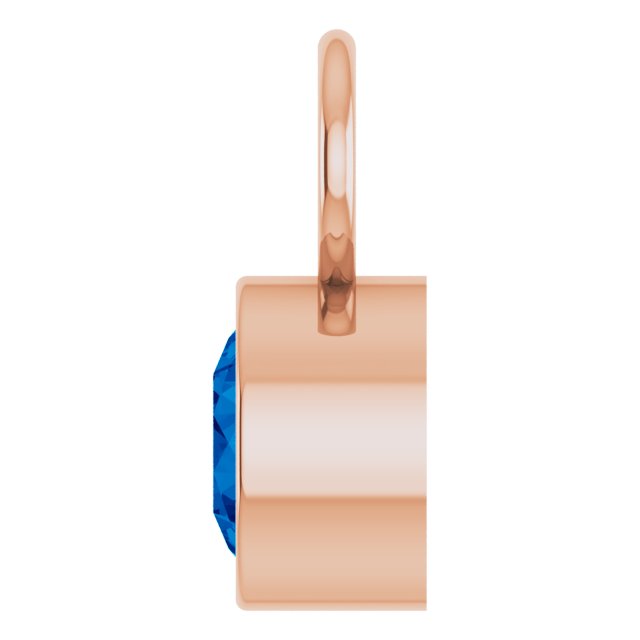 Lab-Grown Blue Sapphire Hoop Dangle, 6.17 mm x 8.51 mm