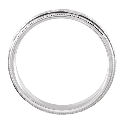 Hand-Engraved Milgrain Sculptural Comfort-Fit Half-Round Band