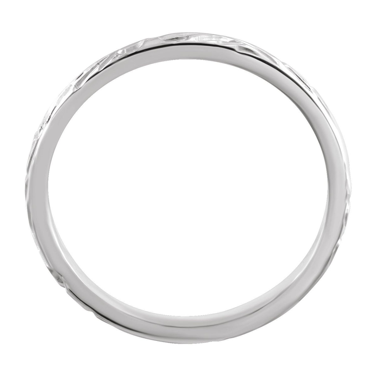 Platinum Hand-Engraved Band, 2 mm, Style 2