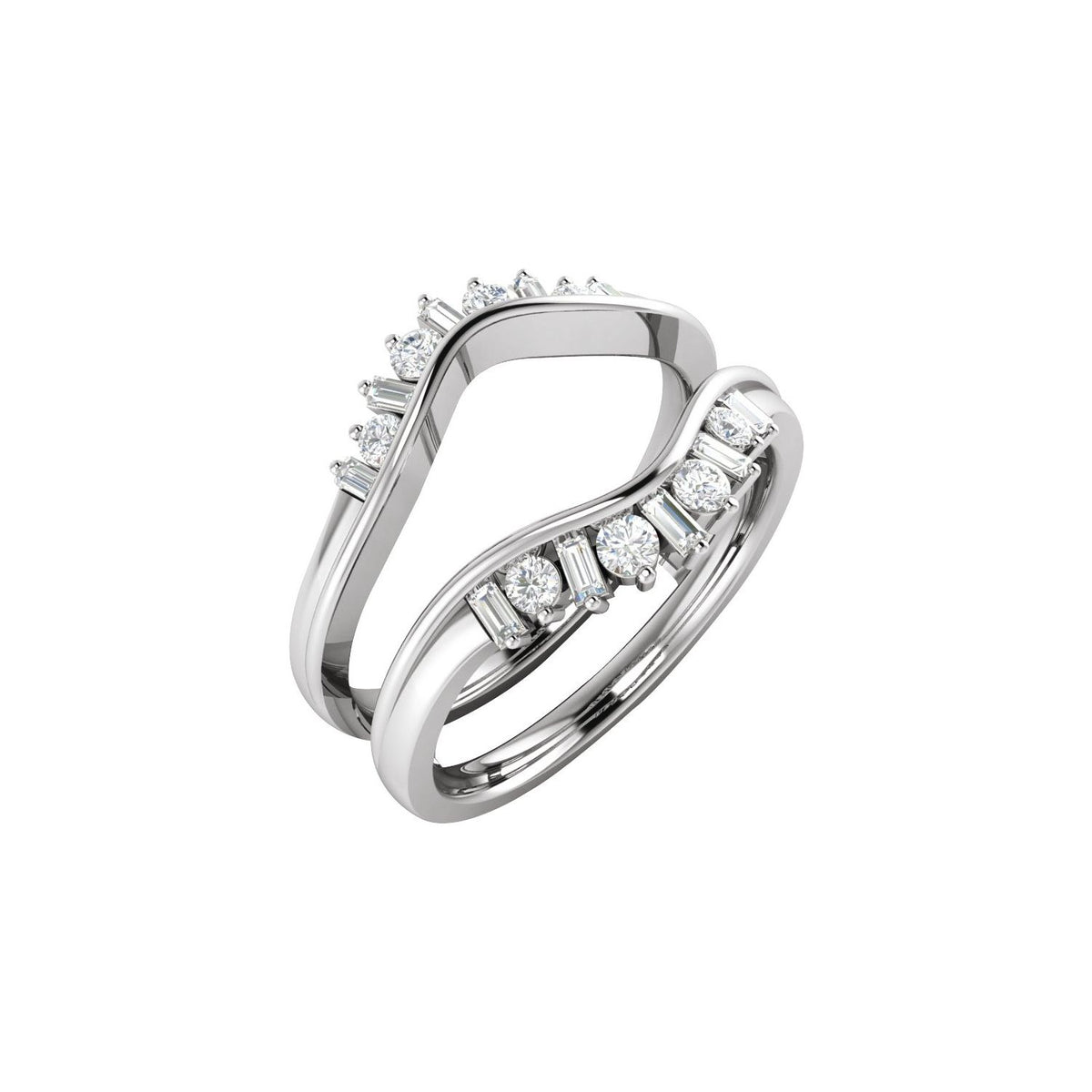 3/8 CTW Natural Diamond Ring Guard, Style 2