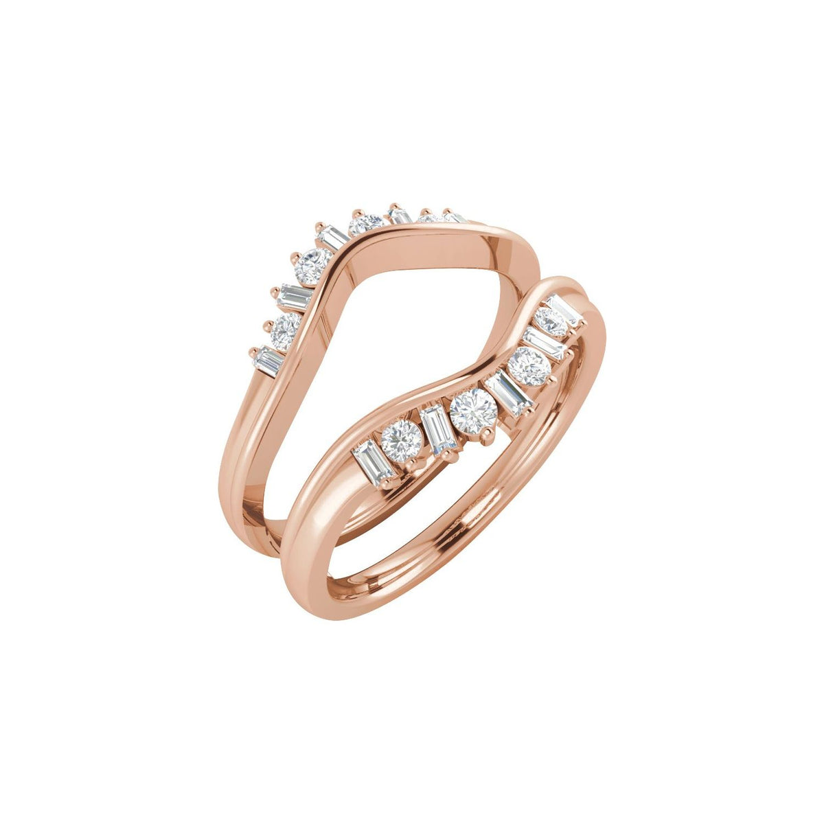 3/8 CTW Natural Diamond Ring Guard, Style 2