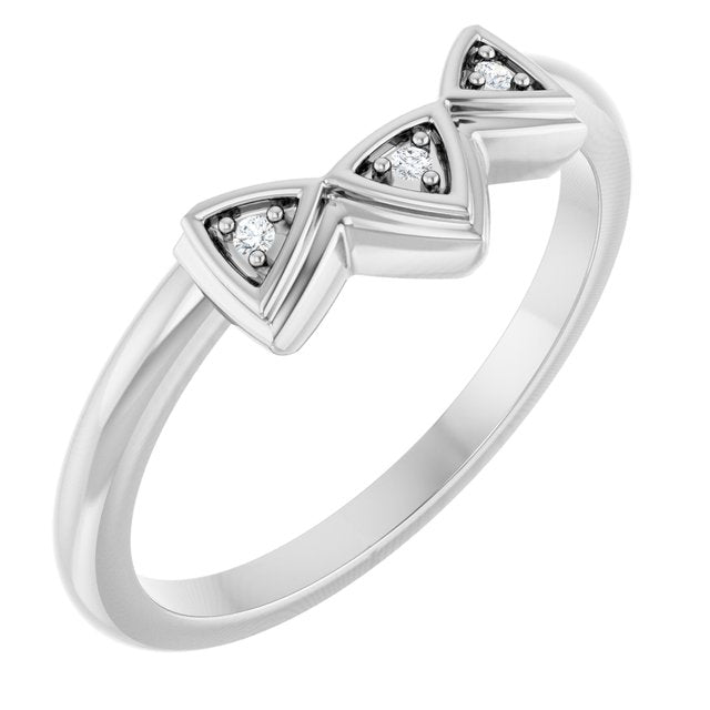 .01 CTW Natural Diamond Three-Stone Contour Band