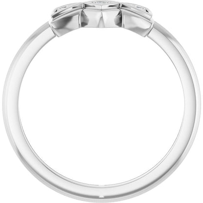 .01 CTW Natural Diamond Three-Stone Contour Band