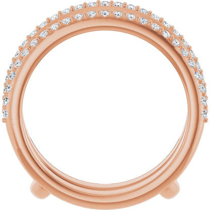1/3 CTW Natural Diamond Knife-Edge Ring Guard