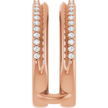 1/3 CTW Natural Diamond Knife-Edge Ring Guard