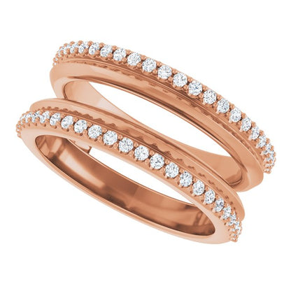 1/3 CTW Natural Diamond Knife-Edge Ring Guard