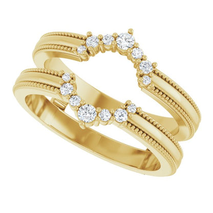 1/6 CTW Natural Diamond Ring Guard, Style 4