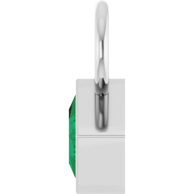 Lab-Grown Emerald Hoop Dangle, 5.08 mm x 8.29 mm