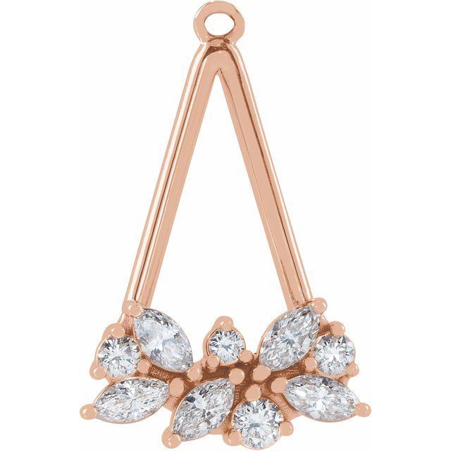 1/5 CTW Natural Diamond Geometric Dangle, 10.61 mm x 16.42 mm