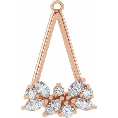 1/5 CTW Natural Diamond Geometric Dangle, 10.61 mm x 16.42 mm