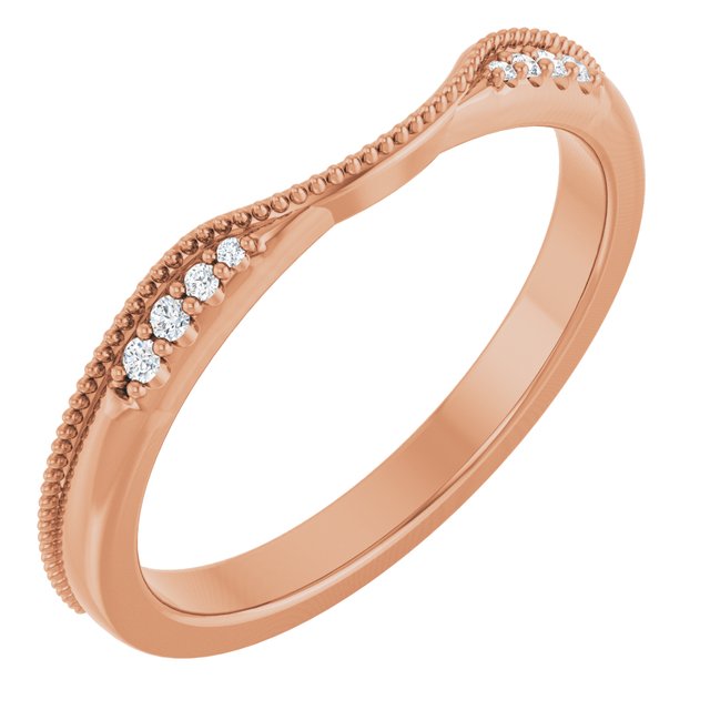 .04 CTW Natural Diamond Milgrain Contour Band