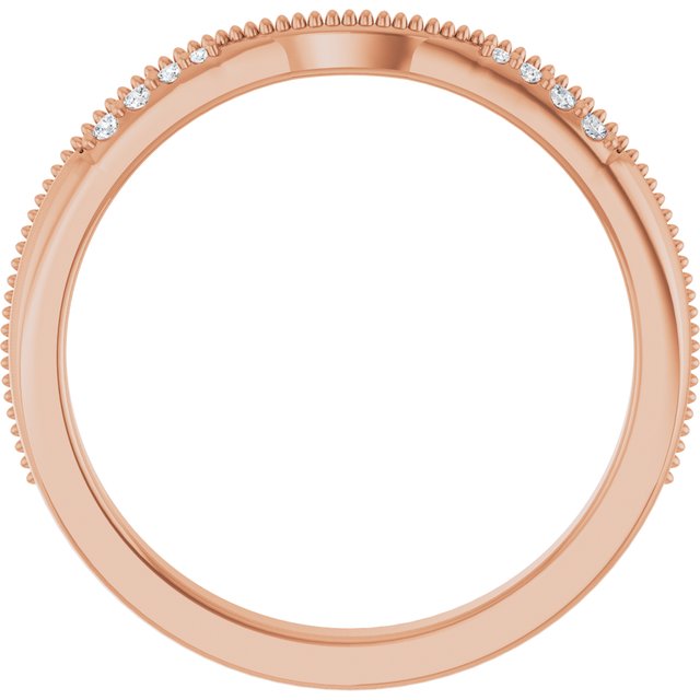 .04 CTW Natural Diamond Milgrain Contour Band