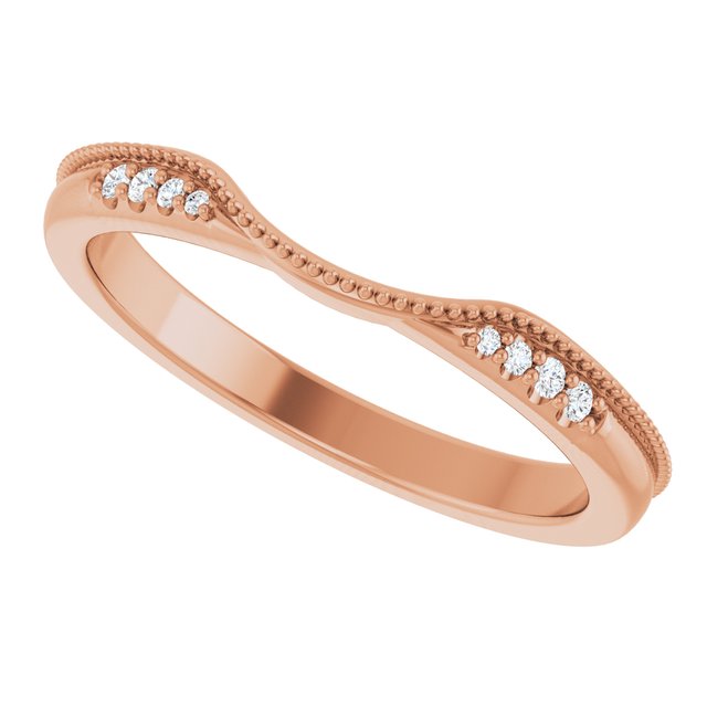 .04 CTW Natural Diamond Milgrain Contour Band