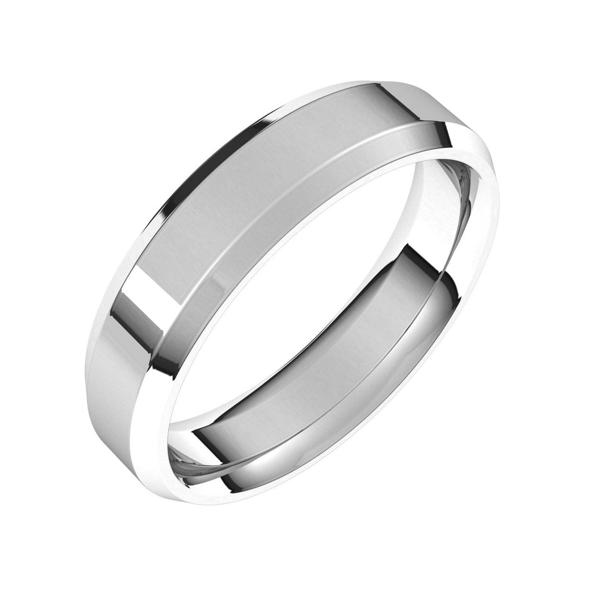 Continuum Sterling Silver Beveled-Edge Comfort-Fit Flat Band
