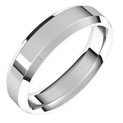 Sterling Silver Beveled-Edge Comfort-Fit Flat Band