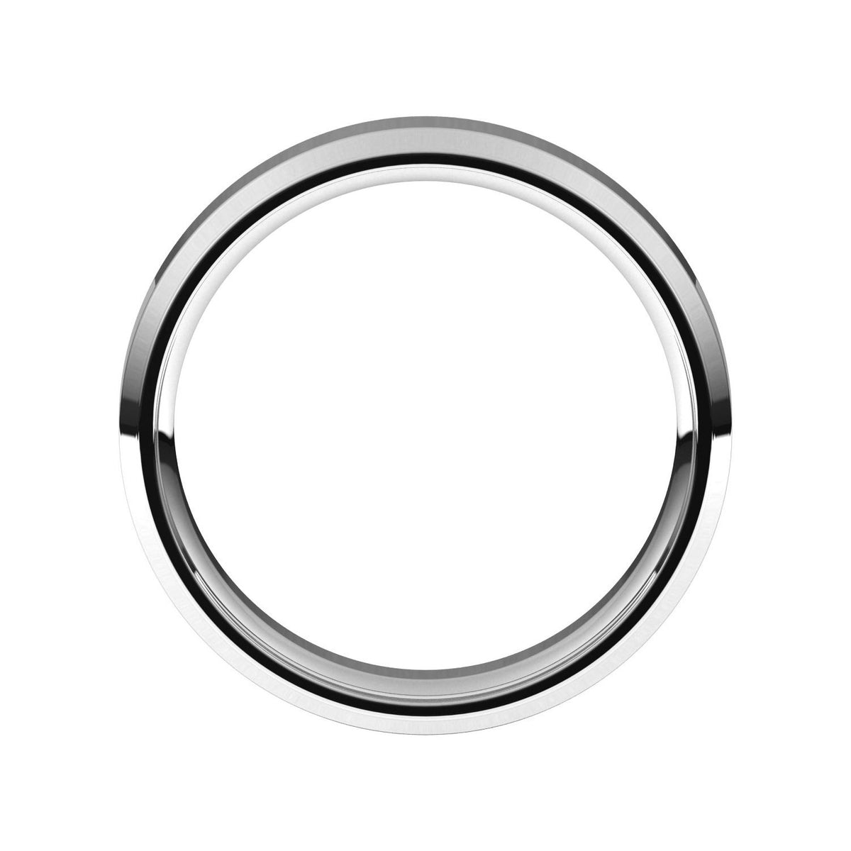 Continuum Sterling Silver Beveled-Edge Comfort-Fit Flat Band