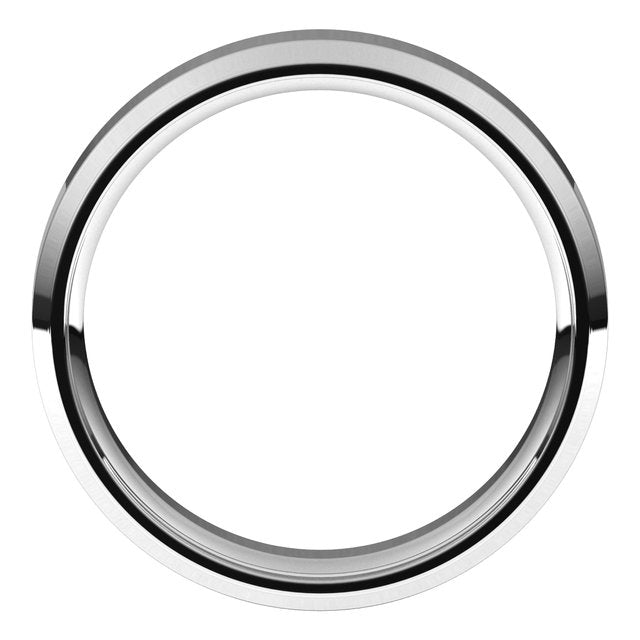 Sterling Silver Beveled-Edge Comfort-Fit Flat Band