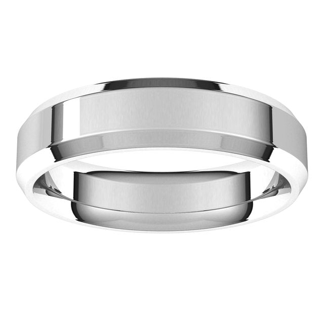 Sterling Silver Beveled-Edge Comfort-Fit Flat Band