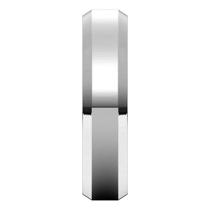 Sterling Silver Beveled-Edge Comfort-Fit Flat Band