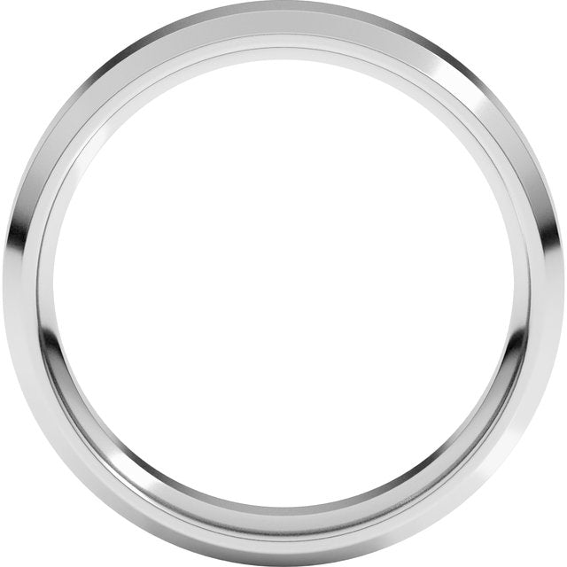 10K White Gold Beveled-Edge Comfort-Fit Flat Band