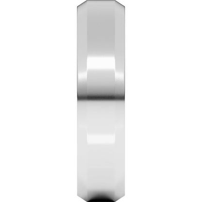10K White Gold Beveled-Edge Comfort-Fit Flat Band