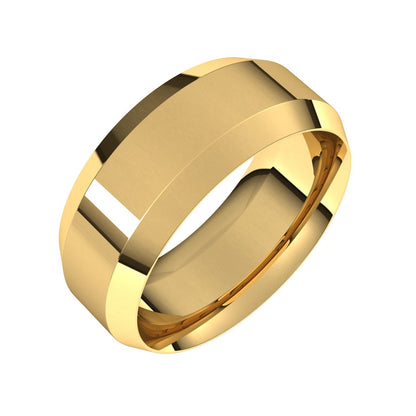 Beveled-Edge Comfort-Fit Flat Band, 7 mm