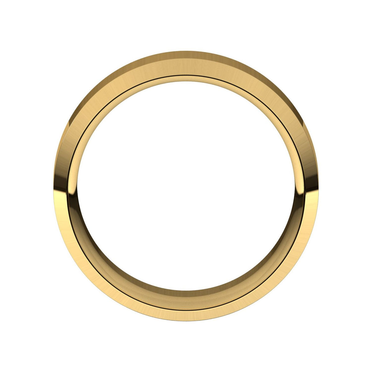 Beveled-Edge Comfort-Fit Flat Band, 7 mm