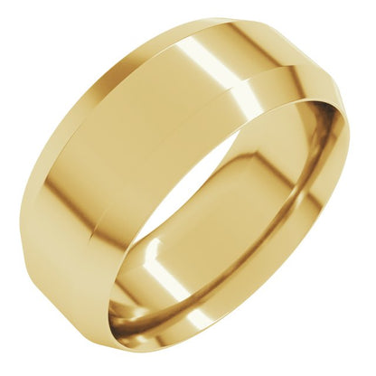 Beveled-Edge Comfort-Fit Flat Band, 7 mm