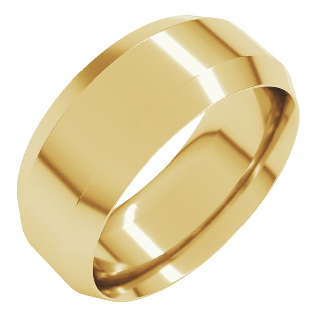 Beveled-Edge Comfort-Fit Flat Band, 7 mm