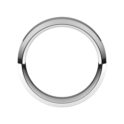 14K X1 White Gold Beveled-Edge Comfort-Fit Flat Band
