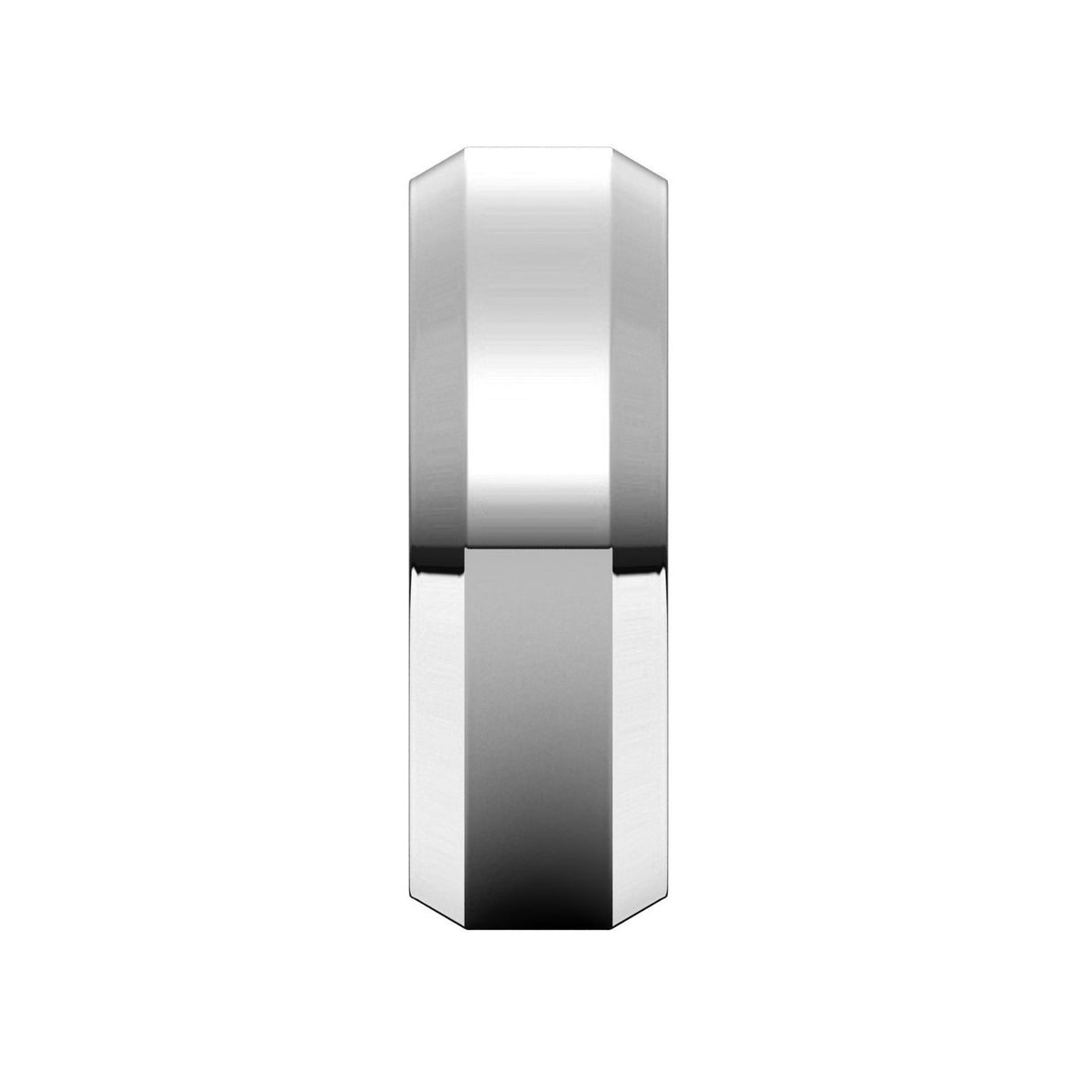 14K X1 White Gold Beveled-Edge Comfort-Fit Flat Band