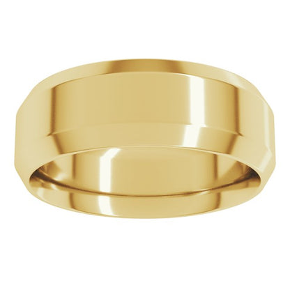 Beveled-Edge Comfort-Fit Flat Band, 7 mm