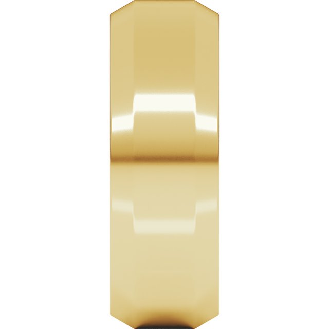 Beveled-Edge Comfort-Fit Flat Band, 7 mm