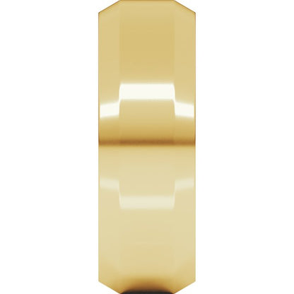 Beveled-Edge Comfort-Fit Flat Band, 7 mm