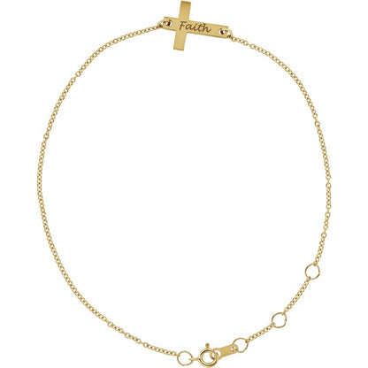 Engravable Cross 6 1/2-7 1/2" Bracelet