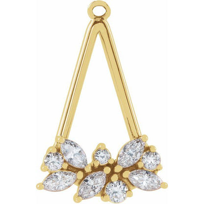 1/5 CTW Natural Diamond Geometric Dangle, 10.61 mm x 16.42 mm